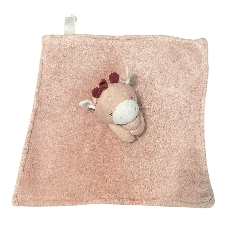 Carters Just One You Pink Giraffe Hearts 12.5" Lovey Security Baby Blanket 68168